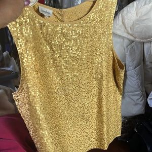 Sequins silk tank top
